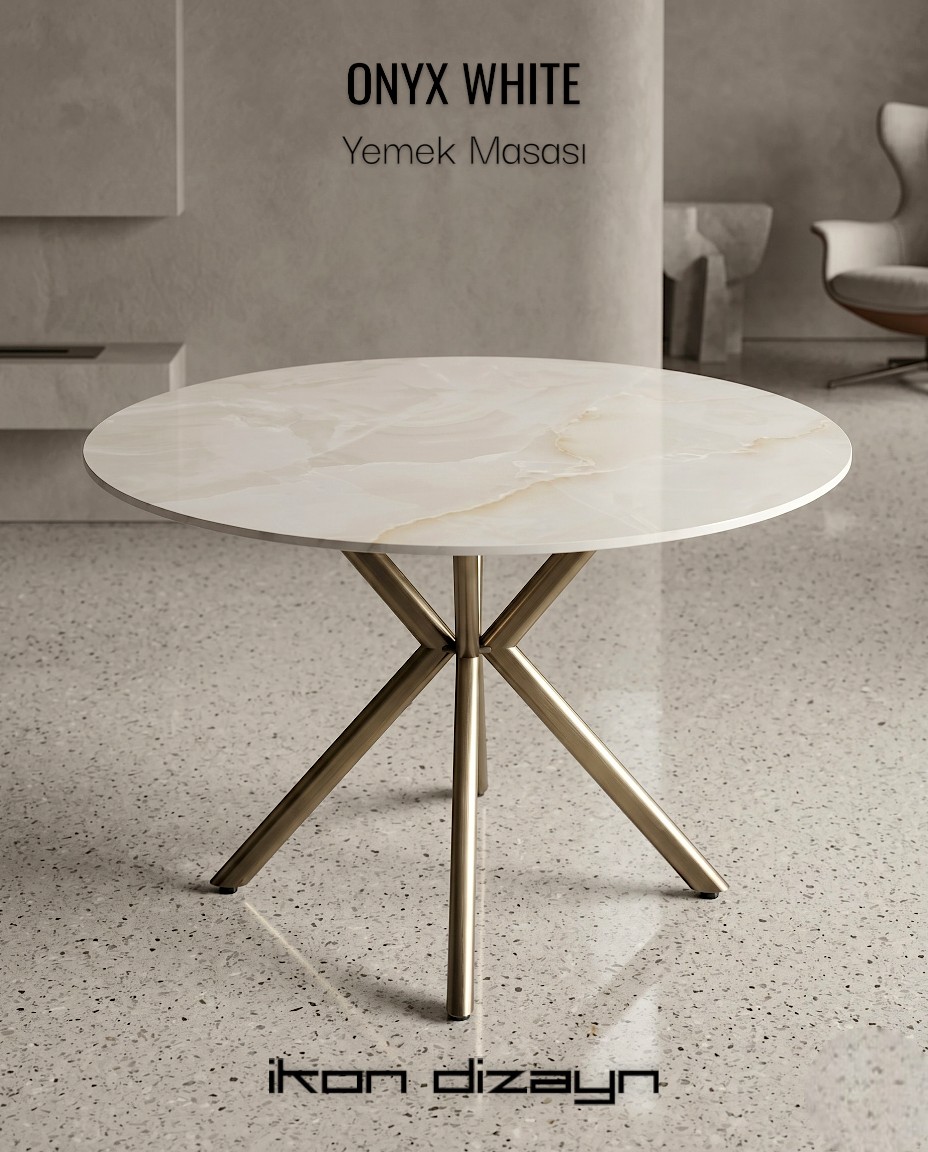 Onyx White Yemek Masası